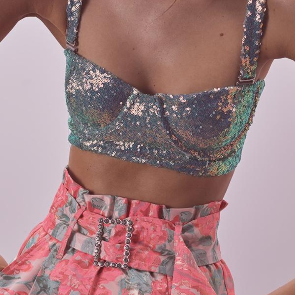 FOR LOVE & LEMONS SKIVVIES COSMO BRA TOP SZ M